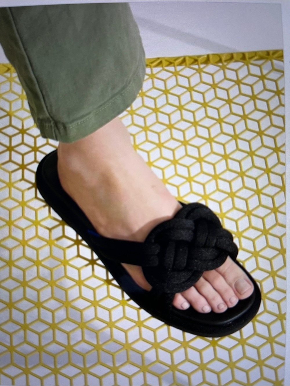 NWT Rothy's The Summer Sandal Black Braided Knotted Slide Sandal